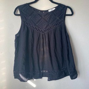 Mango Black Loose Blouse